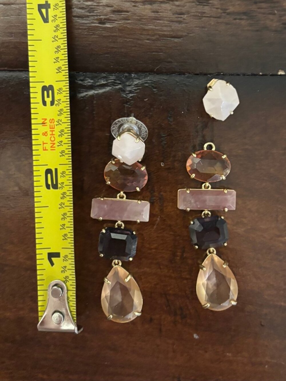 Stella & Dot Gem Linear Earrings- 2 in 1!